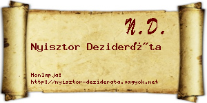 Nyisztor Dezideráta névjegykártya